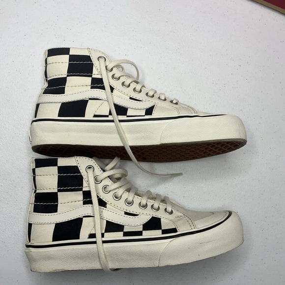 Vans SK8 HI 138 Decon Sneakers Shoes Mega Check Black White Men Sz 5 Wo's Sz 6.5 - Picture 7 of 11